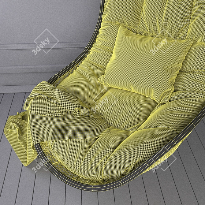 Contemporary Woven Pendant Armchair 3D model image 3