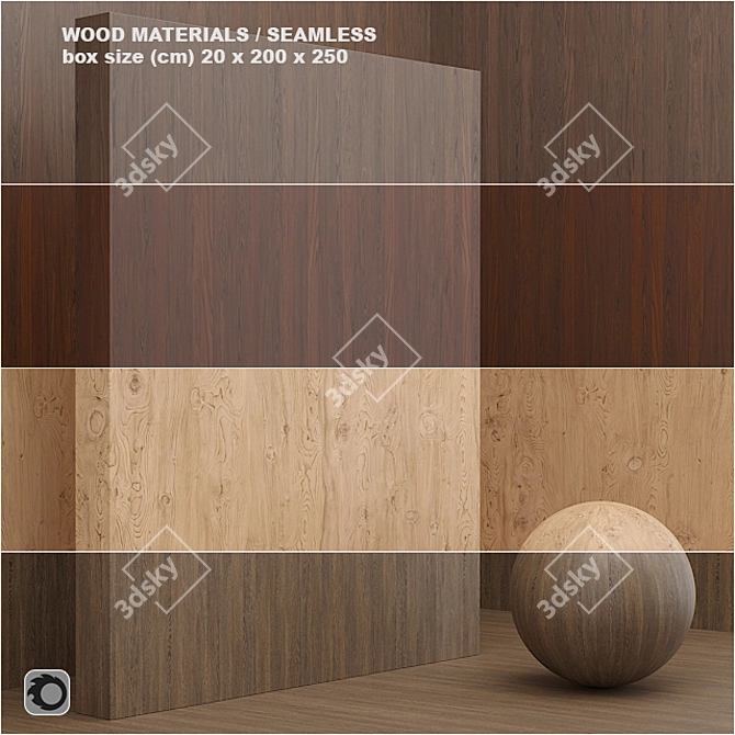 Seamless Wood/Veneer Material Set 6 3D model image 1