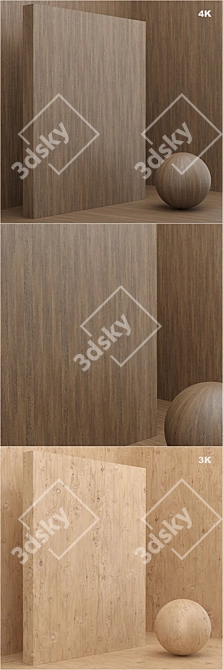 Seamless Wood/Veneer Material Set 6 3D model image 3