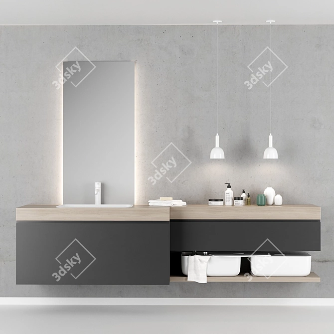 Modern Bathroom Furniture Set by Scavolini QI 3D model image 1