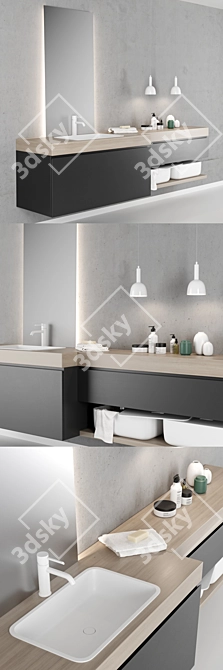 Modern Bathroom Furniture Set by Scavolini QI 3D model image 2