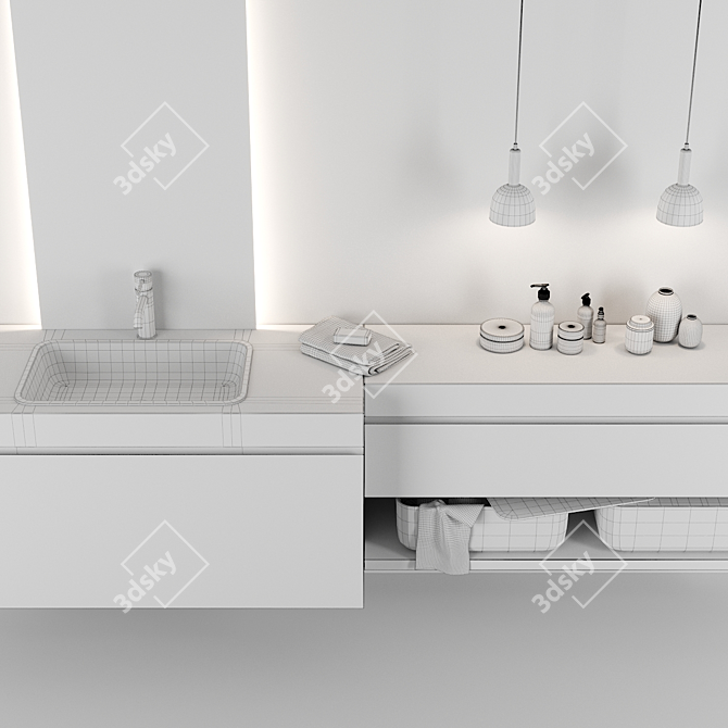 Modern Bathroom Furniture Set by Scavolini QI 3D model image 3