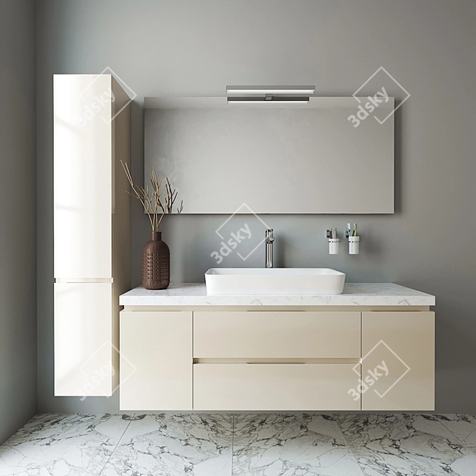 Modern Grohe Sink Set 3D model image 1