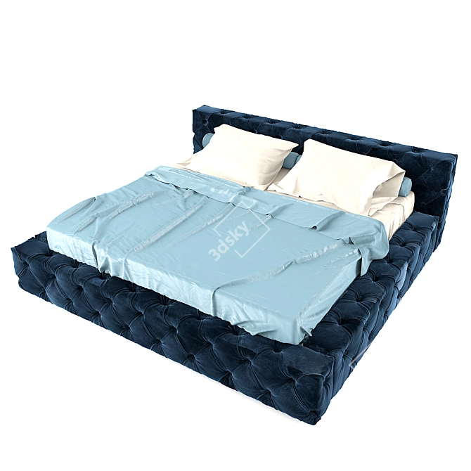 Dreamy Haven: Cozy Bed Retreat 3D model image 1