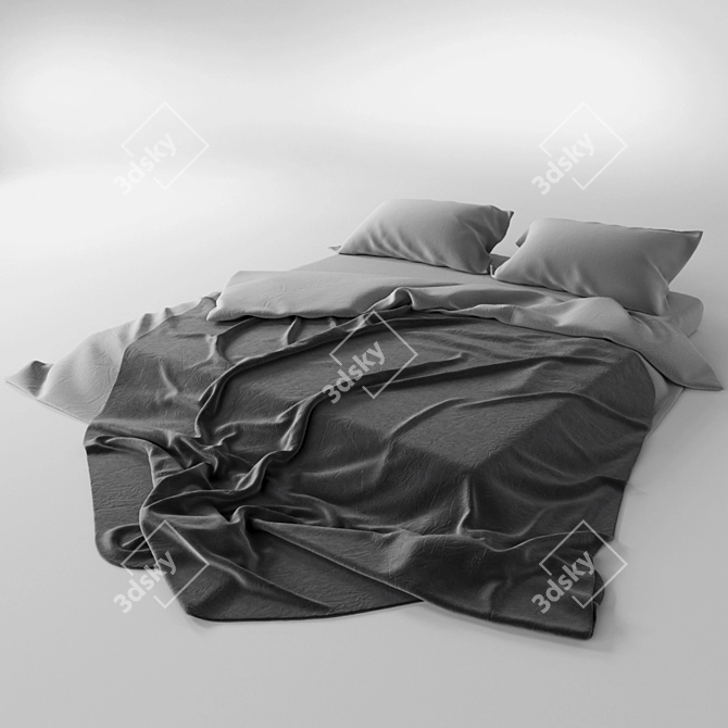 Floor Mattress Bed Set 3D model image 1