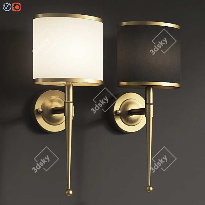 Elegant Primo Gold Wall Sconce 3D model image 1