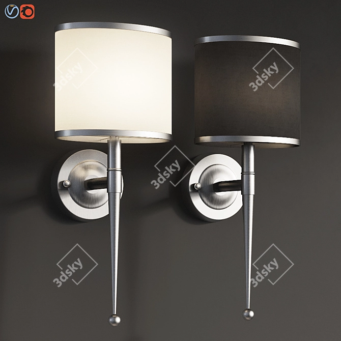 Elegant Brass Wall Sconce: Primo Chrome 3D model image 1