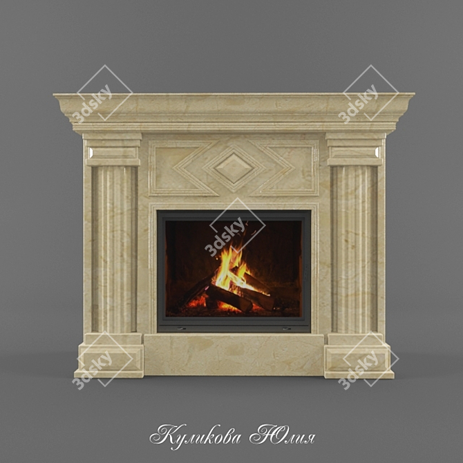 Julia's Artisan Fireplace 3D model image 1