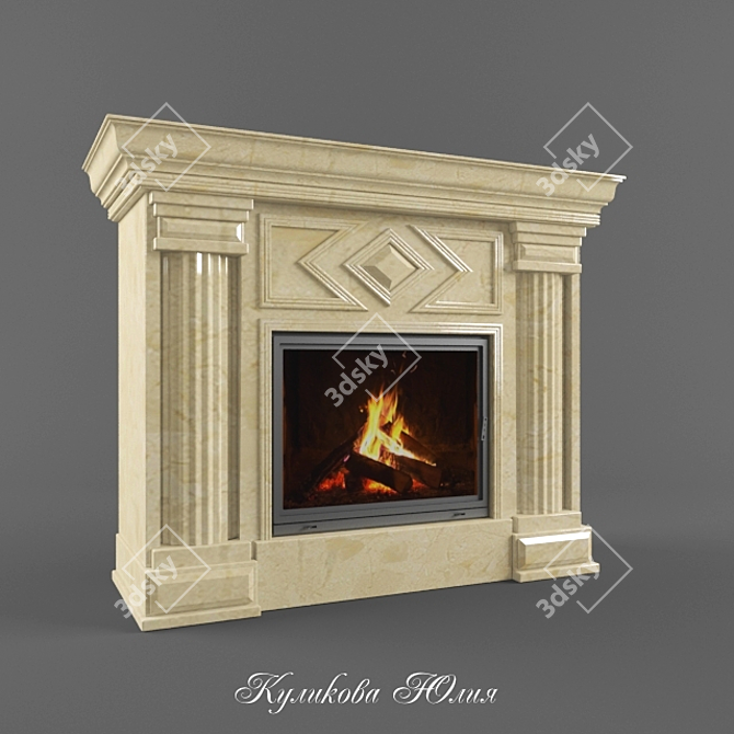Julia's Artisan Fireplace 3D model image 2