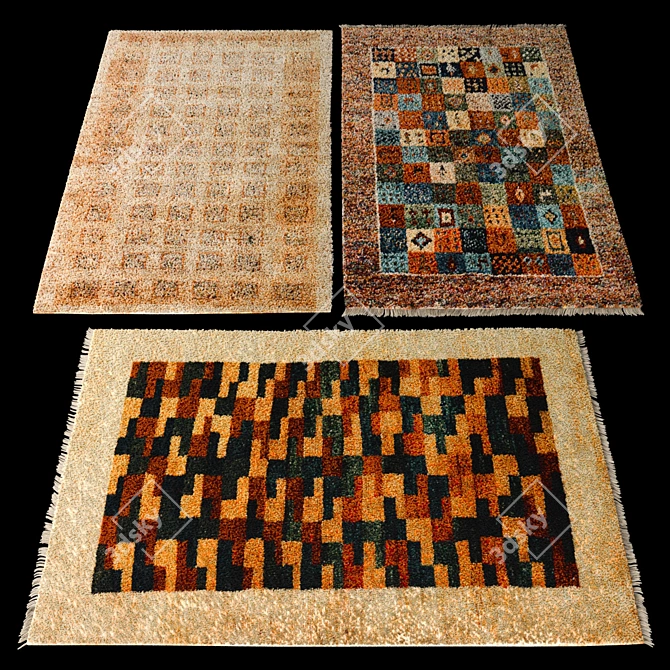 Persian Gabbeh L Handmade Rug Set 3D model image 1