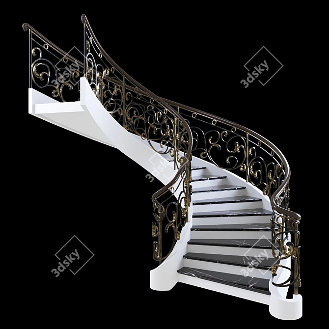 Versatile Forged Stair & Balcony 3D model image 2