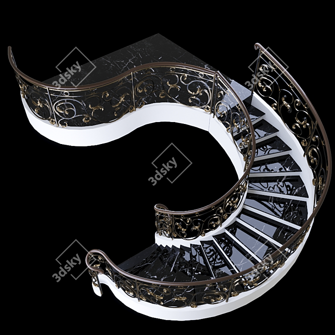 Versatile Forged Stair & Balcony 3D model image 3