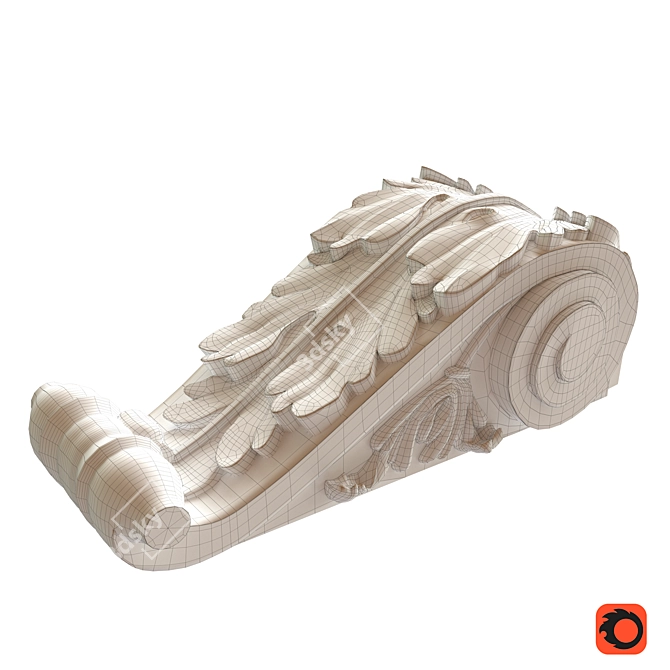 Carved CNC Bracket: Versatile & Durable 3D model image 3