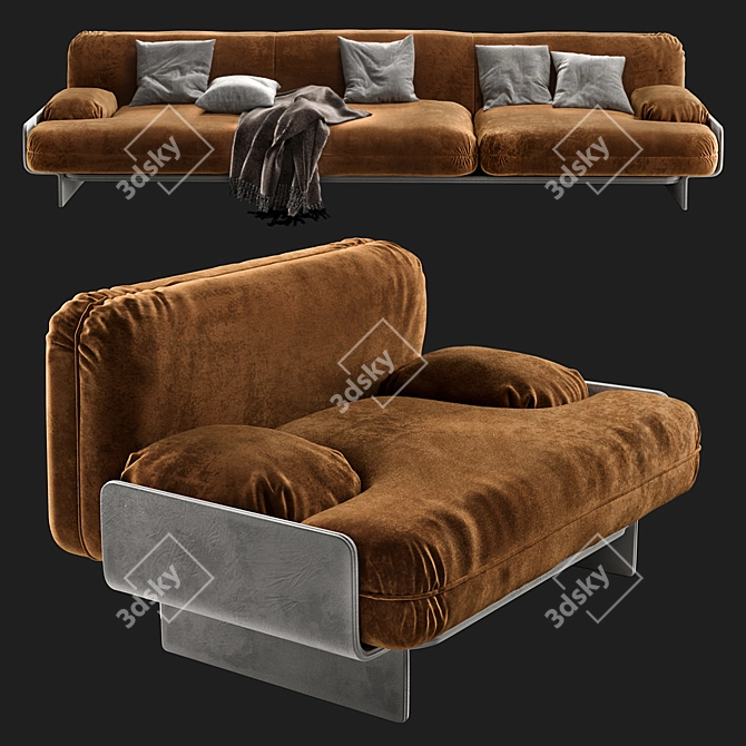 Modern Baxter Bardot Sofa Set 3D model image 1