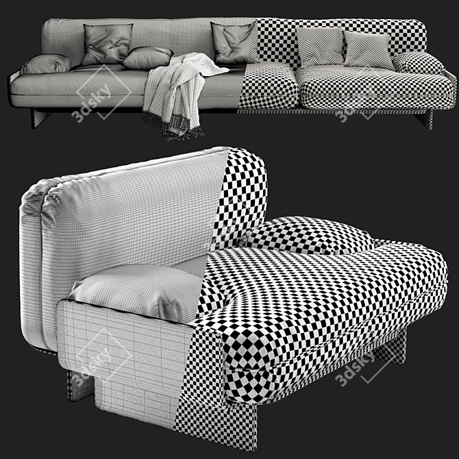 Modern Baxter Bardot Sofa Set 3D model image 3