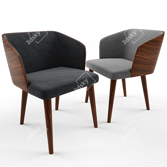 Stylish Stella-V Chair: Compact Design, Ideal Size 3D model image 1