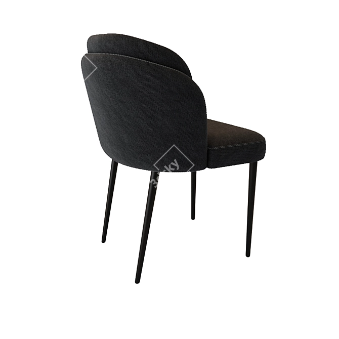 Elegant Noir Side Chair 3D model image 3