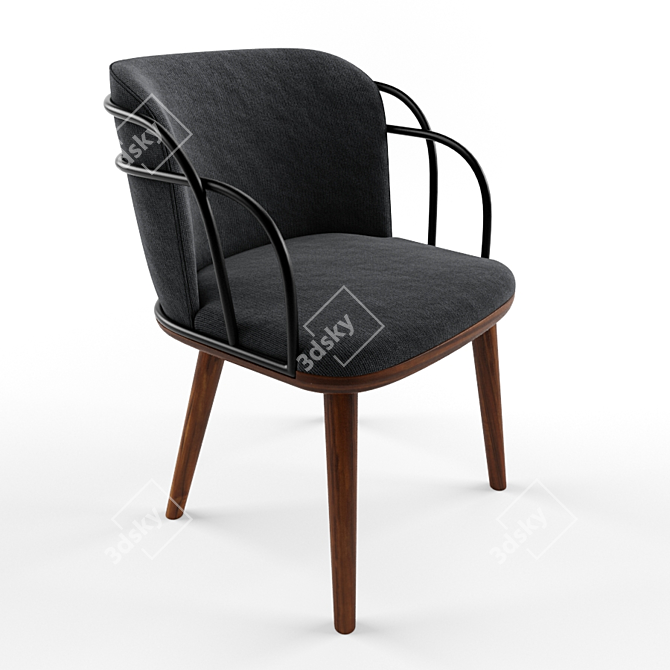 Elegant Arven Chair: 58cm x 61cm x 81cm 3D model image 2