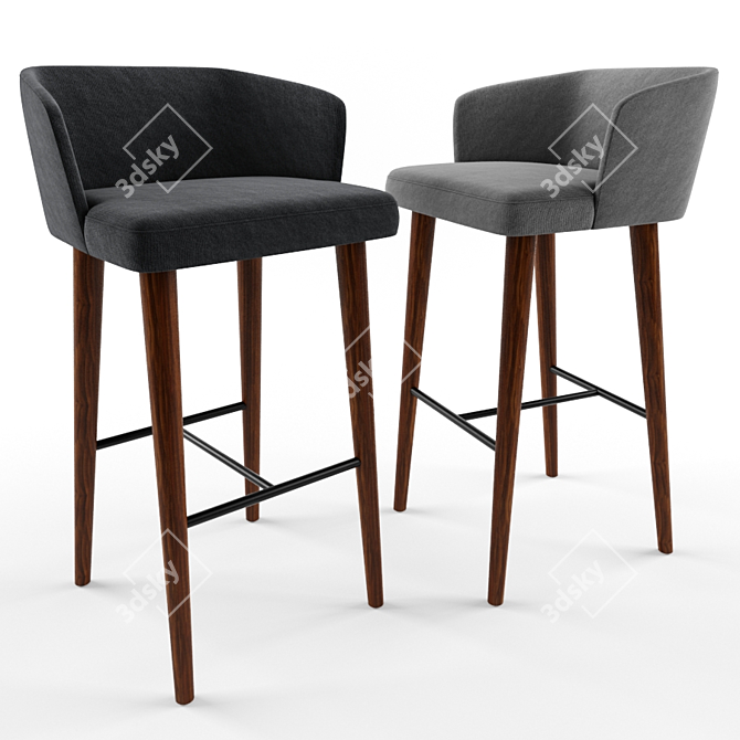 Stylish Stella Bar Stool 3D model image 1