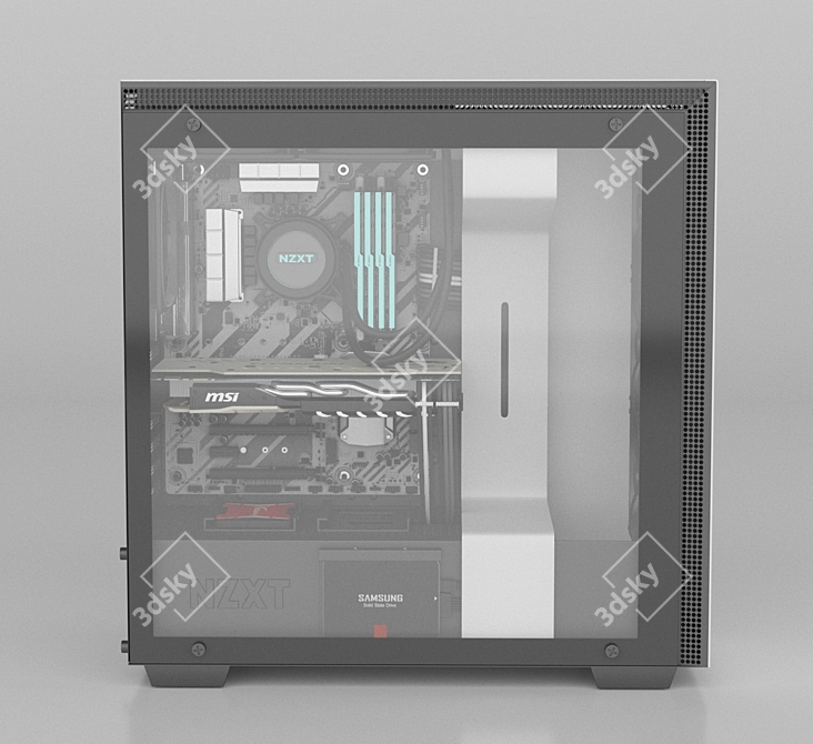 Powerful NZXT H700i: High-End Computer 3D model image 1