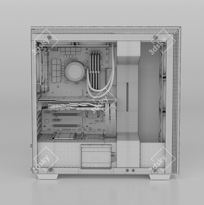 Powerful NZXT H700i: High-End Computer 3D model image 3