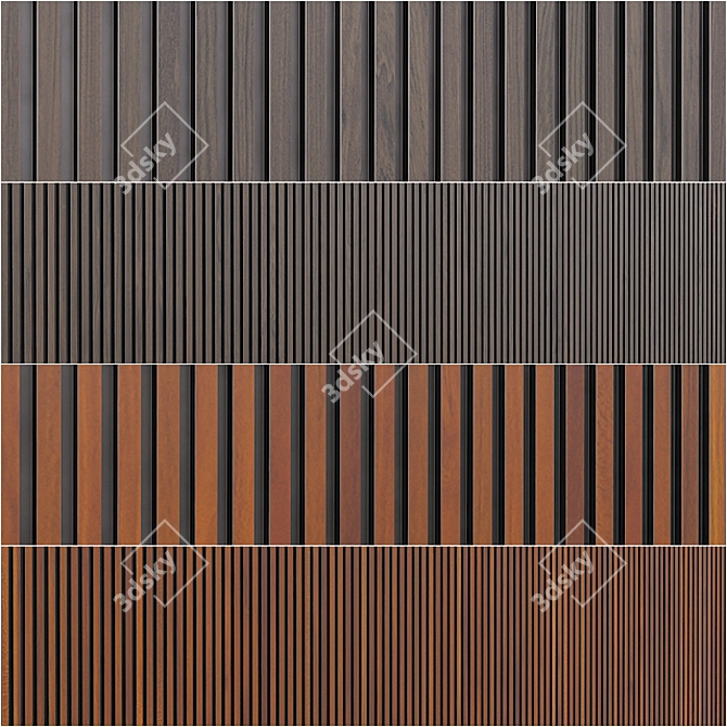 Leto Parallelo Wall Panels: Modern Design, Seamless Texture 3D model image 1