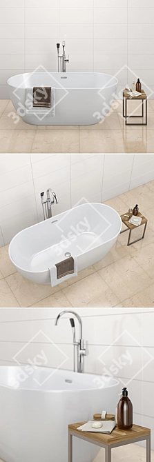 RAVAK Freedom: Acrylic Standing Bath 3D model image 2