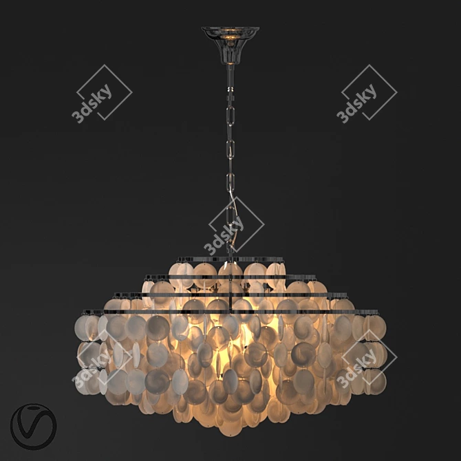 European Style 6-Lamp Chandelier 3D model image 1