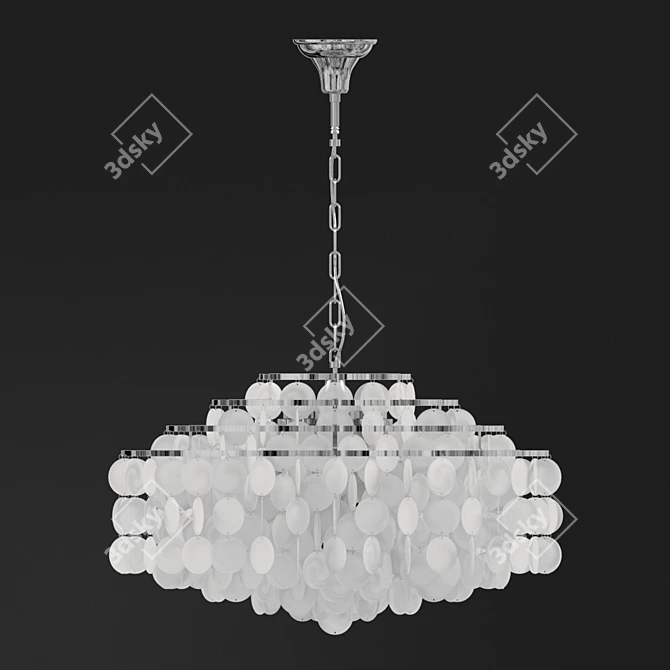 European Style 6-Lamp Chandelier 3D model image 2