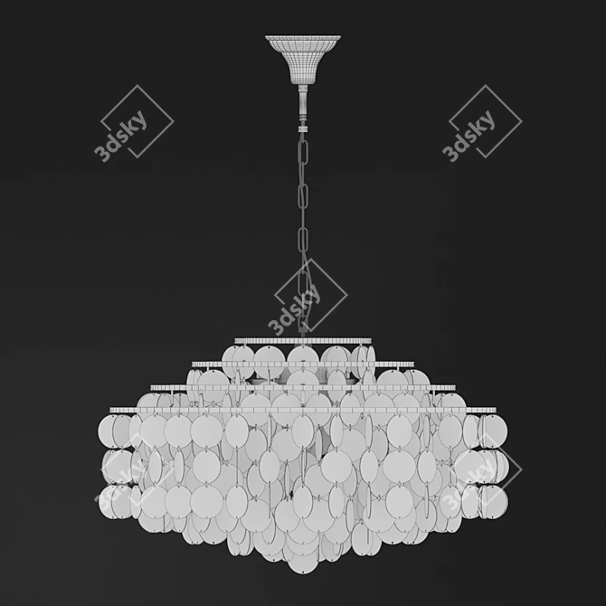 European Style 6-Lamp Chandelier 3D model image 3