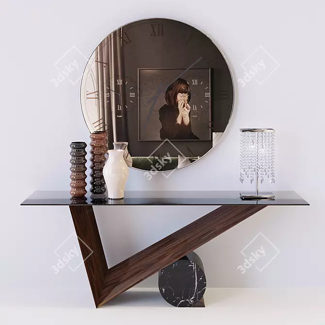 Cattelan Italia: Sleek Table, Elegant Lamp, Timeless Mirror 3D model image 1