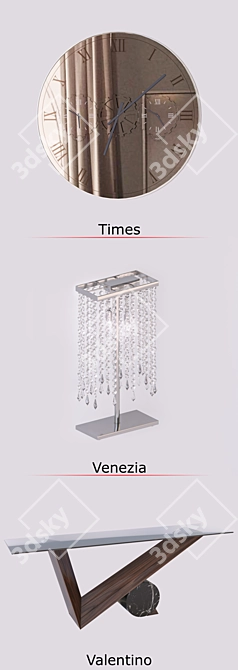 Cattelan Italia: Sleek Table, Elegant Lamp, Timeless Mirror 3D model image 2