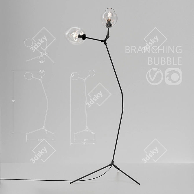 Title: Branching Bubble Floor Lamp 3D model image 1