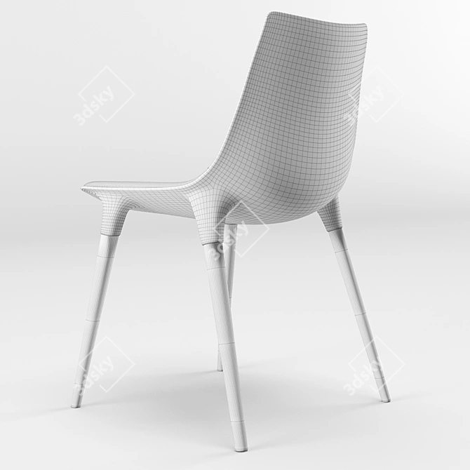 Modern Modloft Langham Dining Chair in Fabric 3D model image 3