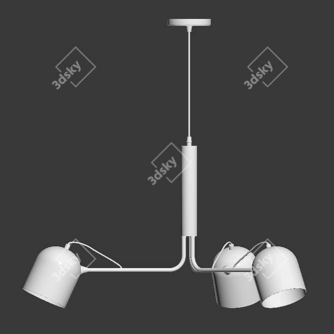 Sleek Metal White Liang Pendant 3D model image 3