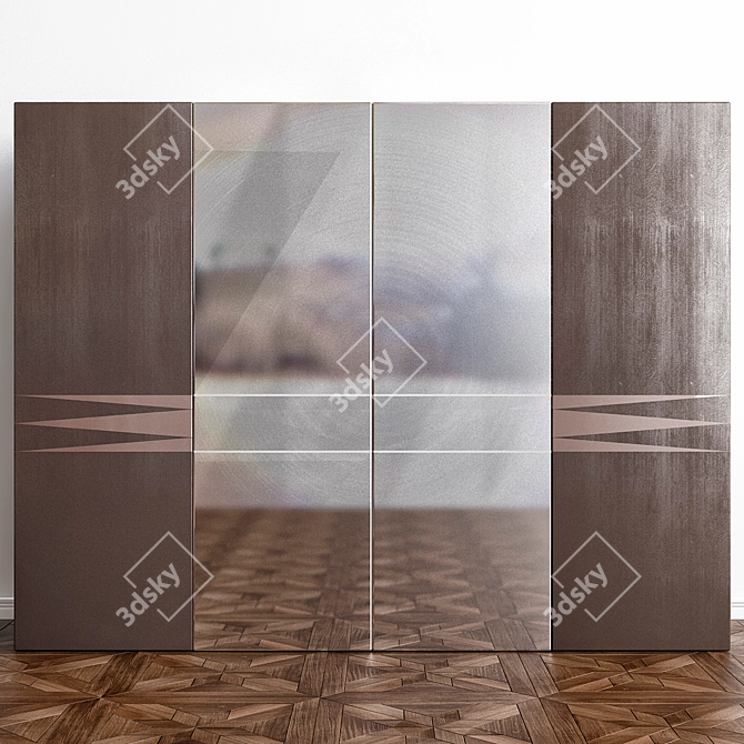 Elegant 4-Door Wardrobe - Monaco Italy 3D model image 2