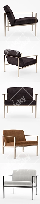 Modern Gray Chair - Stylish and Comfortable 3D model image 2