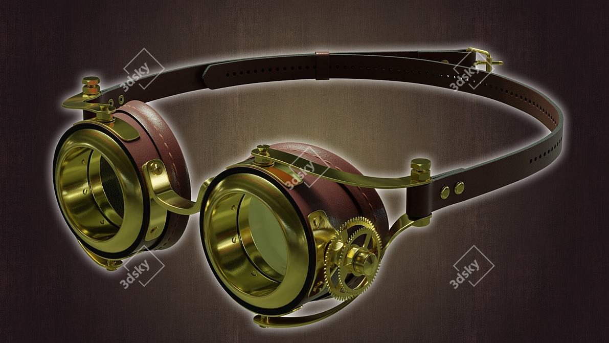 Steampunk Vision Goggles 3D model image 2