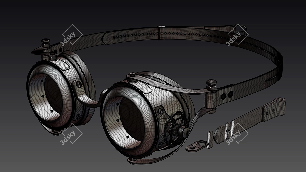 Steampunk Vision Goggles 3D model image 3