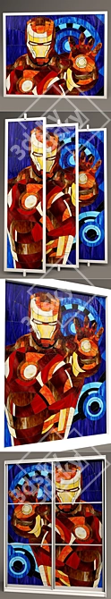 Marvelous Iron Man Stained Glass 3D model image 2