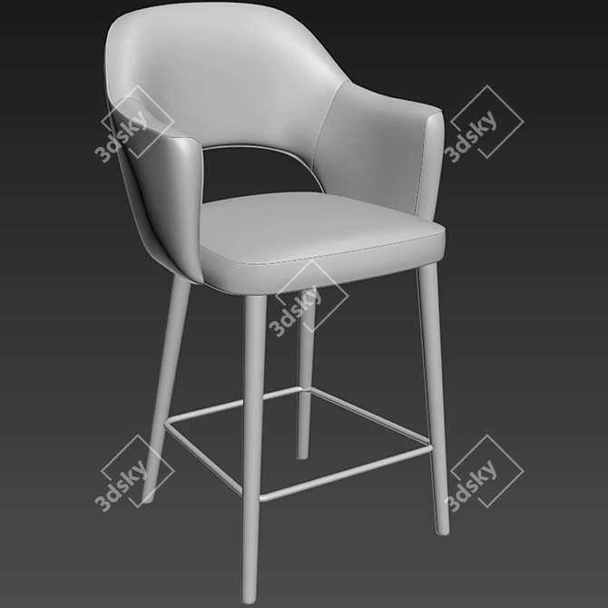 Stylish Saarinen Mid Century Counter Stool 3D model image 2