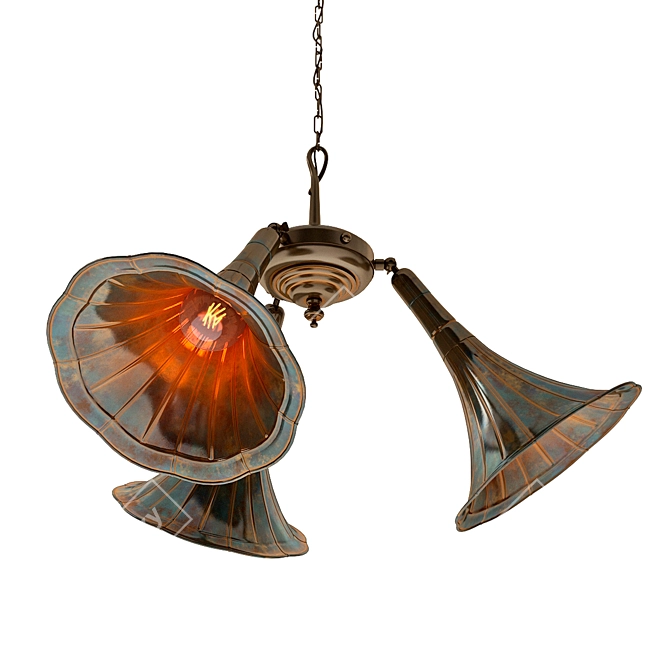 Industrial Gramophone Chandelier 3D model image 1