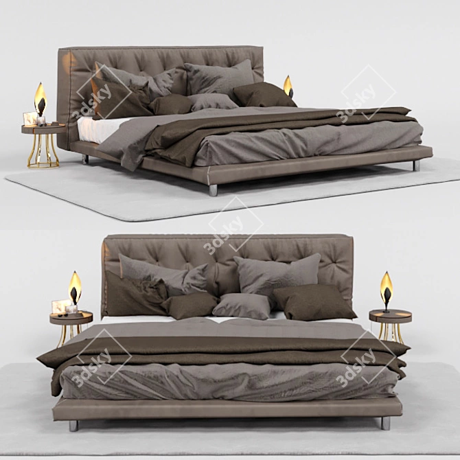 Elegant Flou Doze Bed 3D model image 1