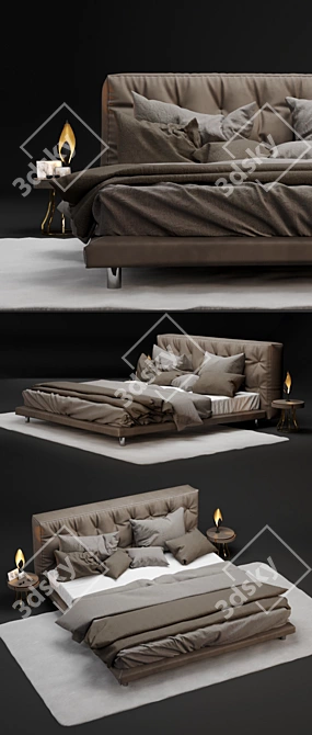 Elegant Flou Doze Bed 3D model image 2