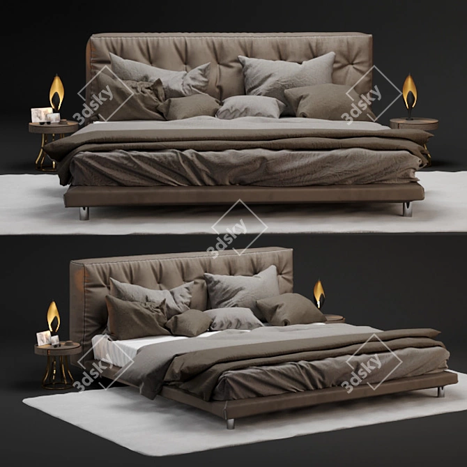 Elegant Flou Doze Bed 3D model image 6