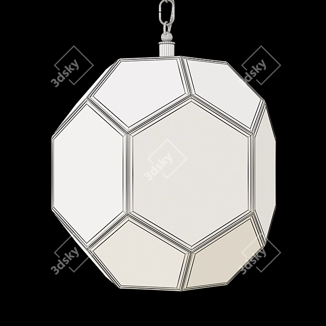 Title: Geometric Metal Sphere Pendant 3D model image 3