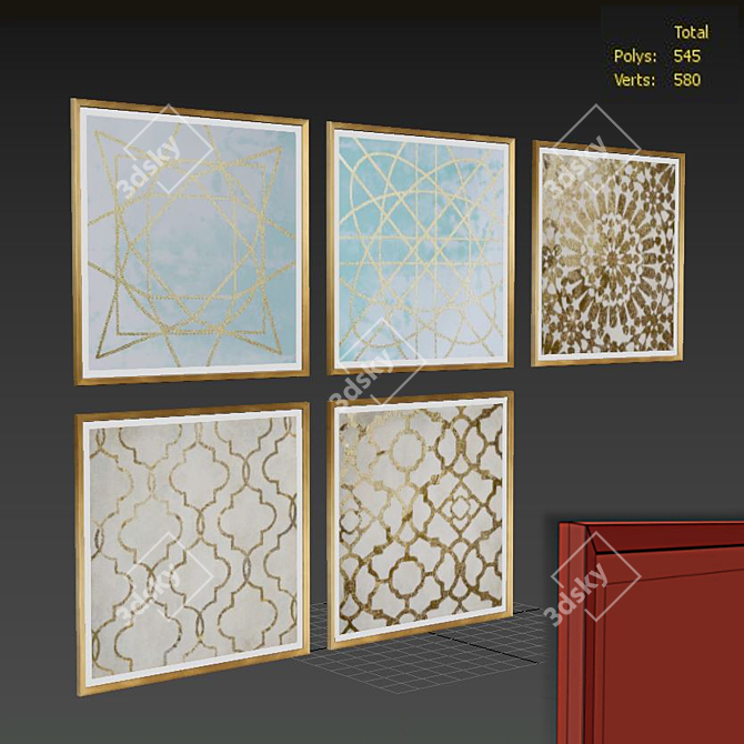 Kartina_038 Geometric Print Canvas 3D model image 3