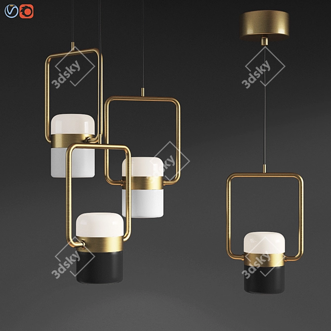 Modern Ling P1 H Suspension - Seeddesign Gold 3D model image 1