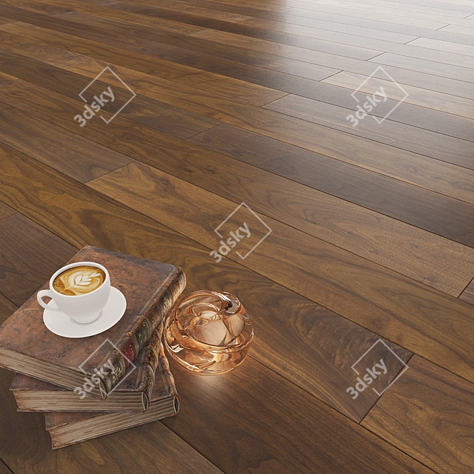 Walnut Apricot Parquet: Seamless Color Correction 3D model image 1