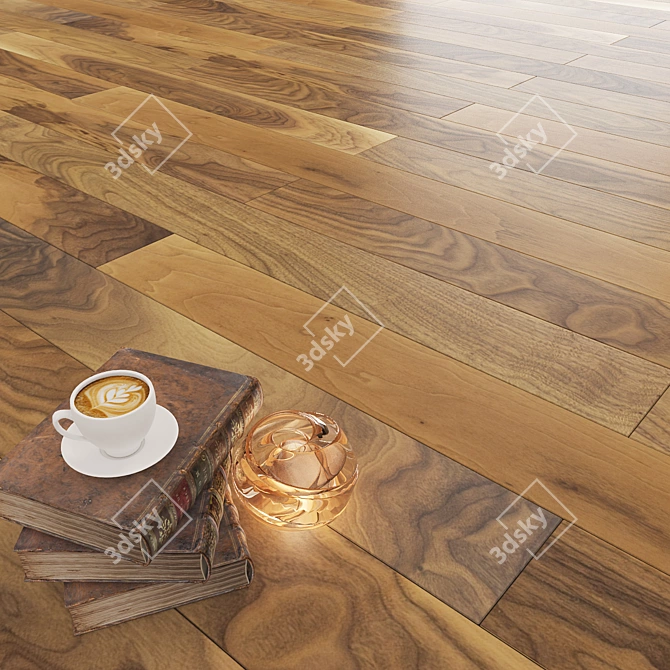 Natural Walnut Parquet: Convenient Color Correction 3D model image 1